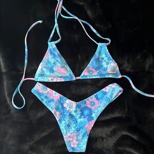 Kulani Kinis Blue and Pink Floral Bikini